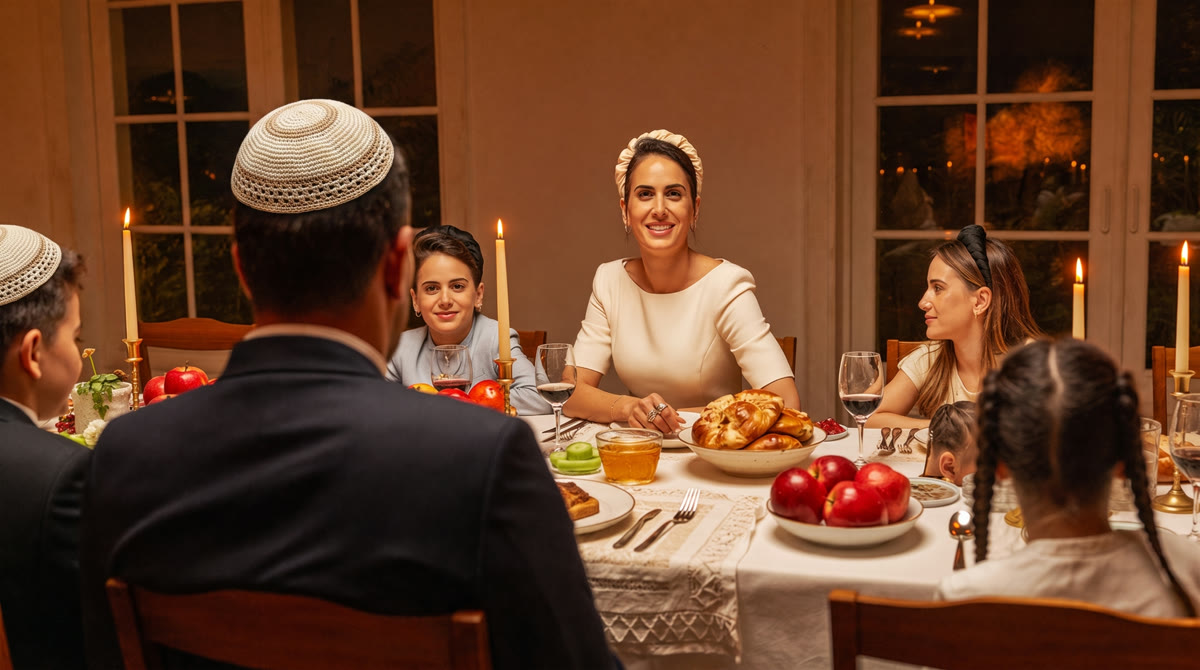 סעודת ראש השנה משפחתית